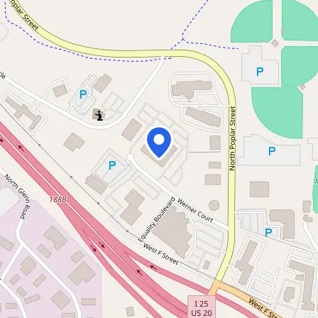 Map showing the location of Pearson Professional Center in Casper