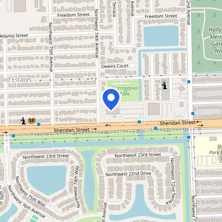 Map showing the location of Pearson VUE in Miami