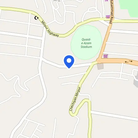 Map showing the location of Prometric Test Center - Mirpur in Mirpur