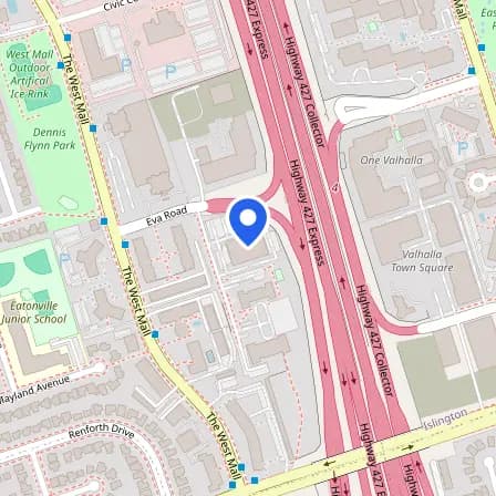 Map showing the location of Pearson Professional Centres-Toronto ON (West) in Toronto