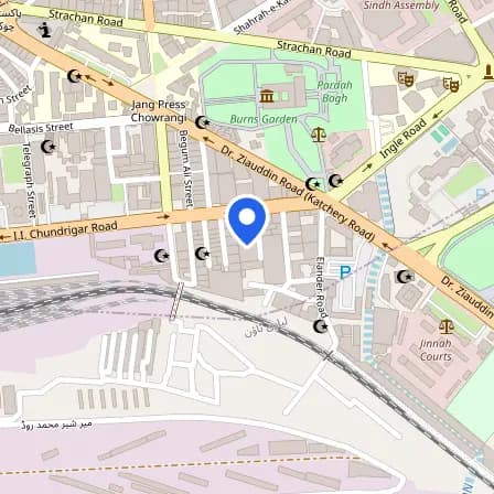 Map showing the location of Prometric Test Center in Karachi Division