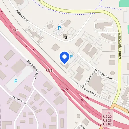 Map showing the location of Prometric Test Center in Casper