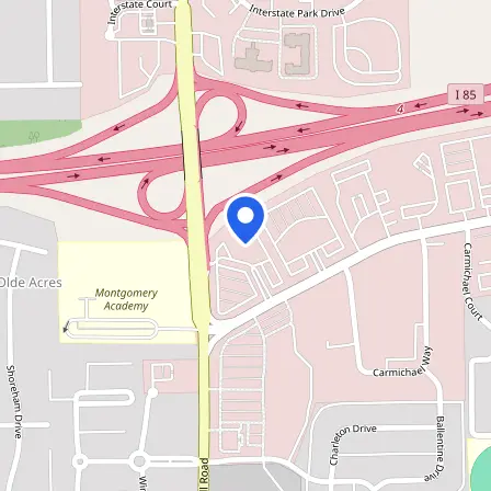 Map showing the location of Pearson Professional Center in Montgomery