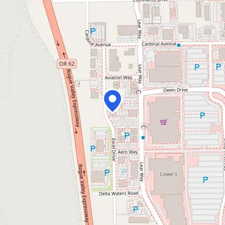 Map showing the location of Pearson Professional Center in Medford