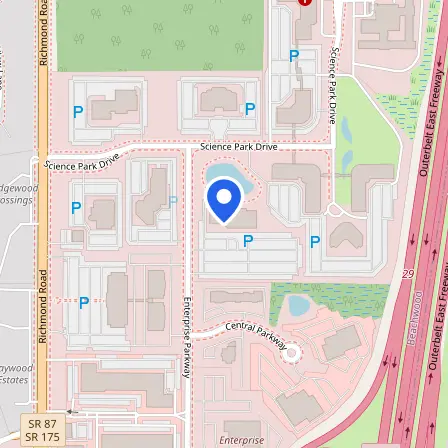 Map showing the location of Pearson Professional Center in Beachwood