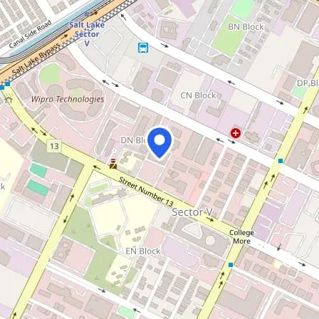 Map showing the location of Prometric Testing Private Limited in Kolkata