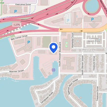 Map showing the location of Prometric Test Center in Tampa