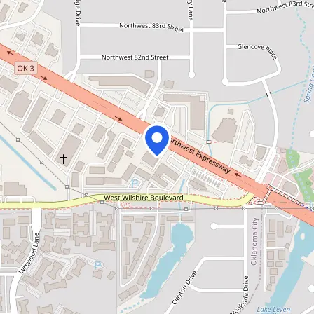 Map showing the location of Prometrics testing center in Oklahoma City