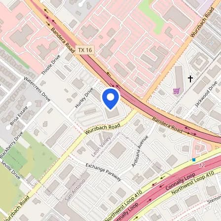 Map showing the location of Pearson Professional Center in San Antonio