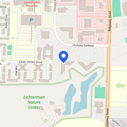 Map showing the location of Pearson Professional Centers- Memphis TN in Memphis