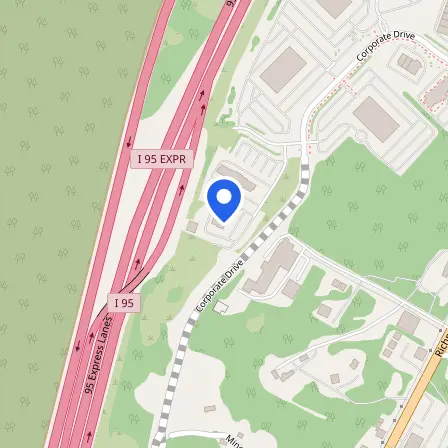 Map showing the location of Pearson VUE and PSI Testing Center in Boswell's Corner