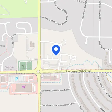 Map showing the location of Pearson Professional Centers - Topeka, KS in Topeka
