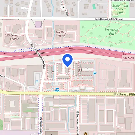 Map showing the location of Bellevue Learning Center in Bellevue