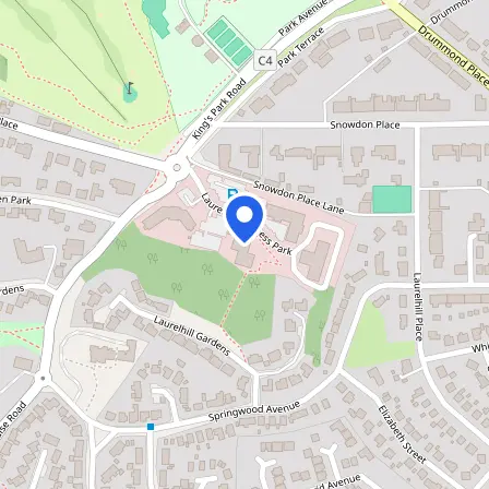 Map showing the location of Pearson Vue Test Centre in Stirling