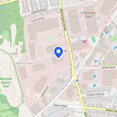 Map showing the location of Netiza Pearson VUE Test Center in Boston