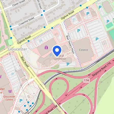 Map showing the location of Pearson Professional Centres-Ottawa (East) ON in Ottawa