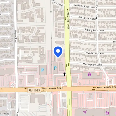 Map showing the location of Pearson Testing Center in Houston