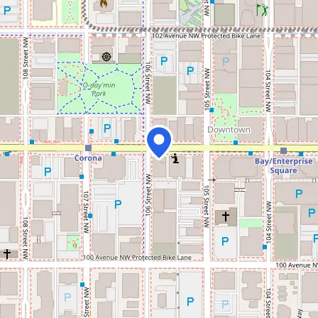 Map showing the location of Pearson Professional Centres DT in Edmonton