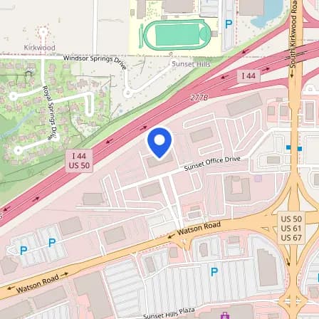 Map showing the location of Pearson Professional Center in Sunset Hills