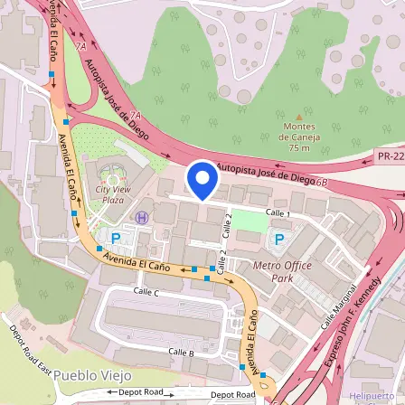 Map showing the location of Prometric Testing Center in Guaynabo