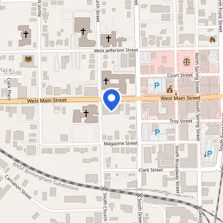 Map showing the location of Pearson Professional Centers-Tupelo MS in Tupelo