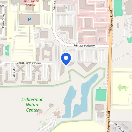 Map showing the location of Pearson Professional Centers-Memphis TN in Memphis