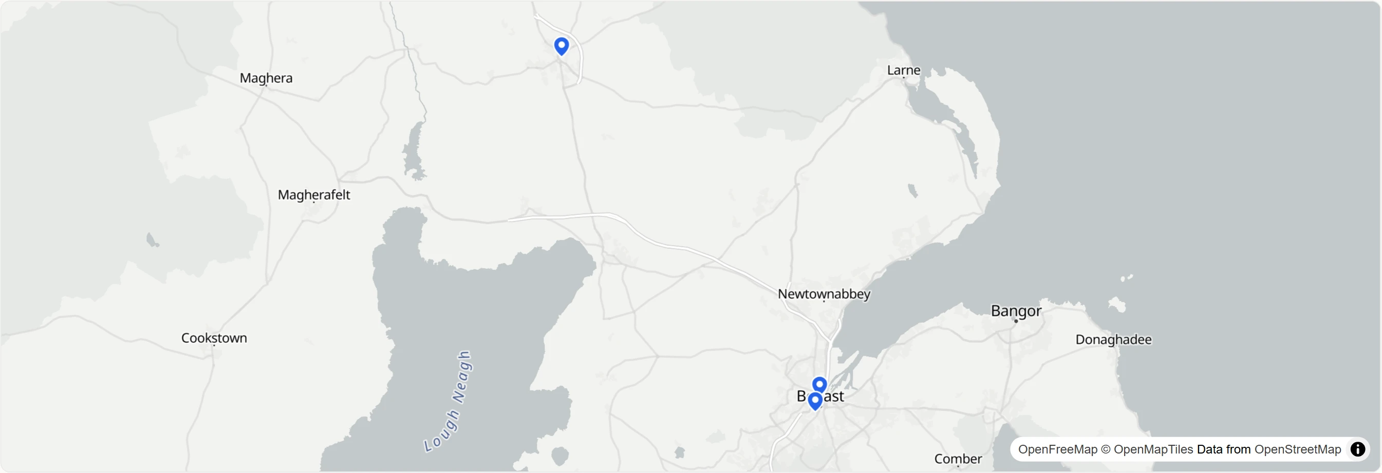 Map showing test center locations. Click to interact.