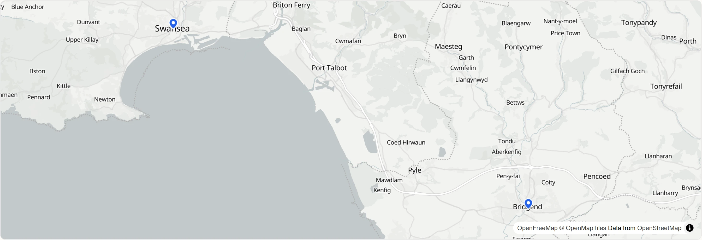 Map showing test center locations. Click to interact.