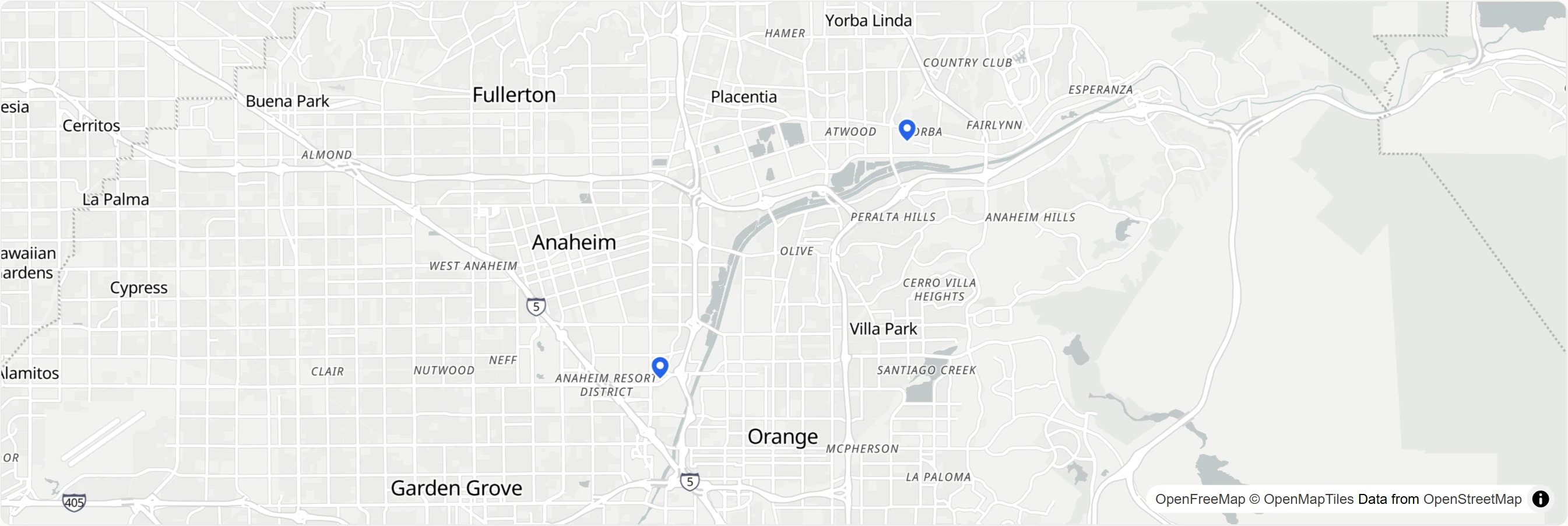 Map showing test center locations. Click to interact.
