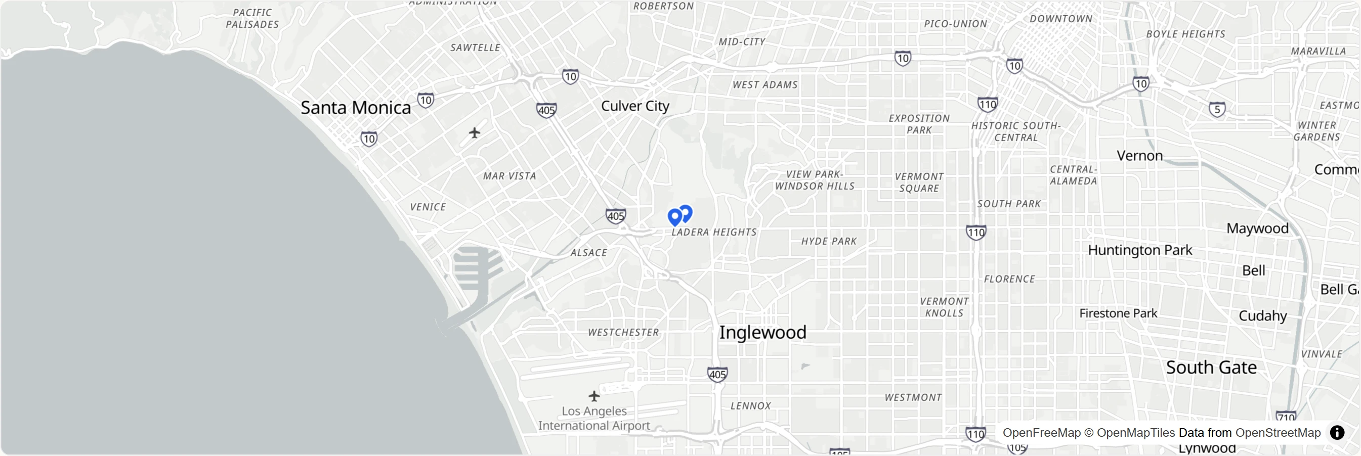 Map showing test center locations. Click to interact.