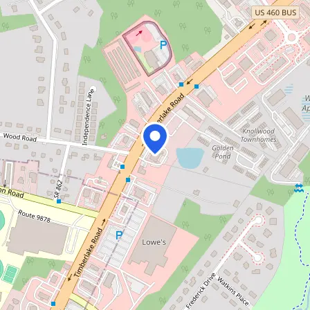Map showing the location of Prometric Test Center in Lynchburg