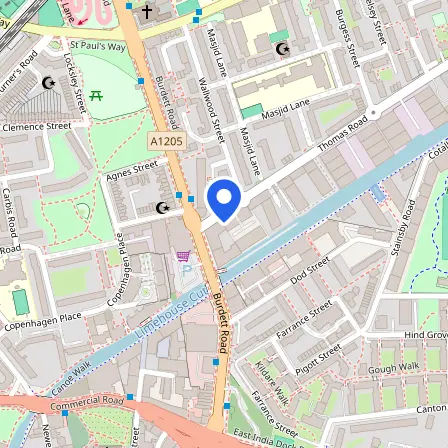 Map showing the location of Pearson Centre Limehouse in London