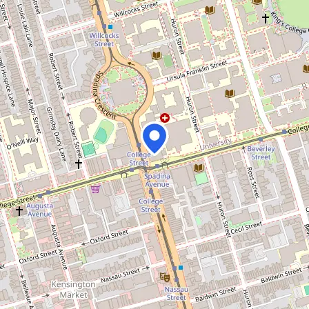 Map showing the location of BITTS Toronto IELTS Test Centre - Spadina in Toronto