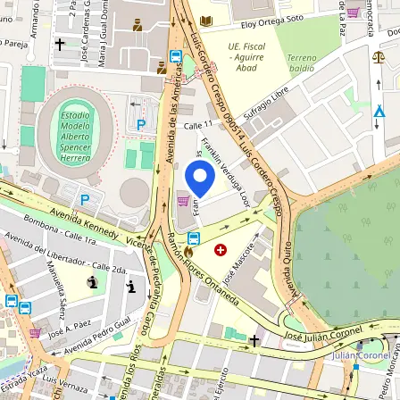 Map showing the location of IELTS Center Buckingham in Guayaquil