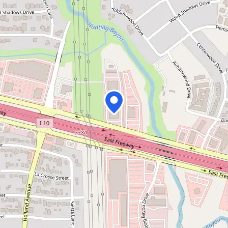 Map showing the location of PSI Test Center Houston East in Houston