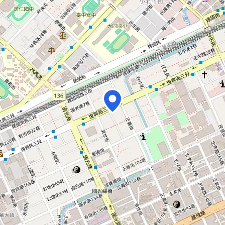 Map showing the location of Hsiuping Education Center in Taichung
