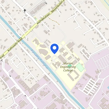 Map showing the location of MCAP Kryterion and PSI Test Center in Thiruvananthapuram