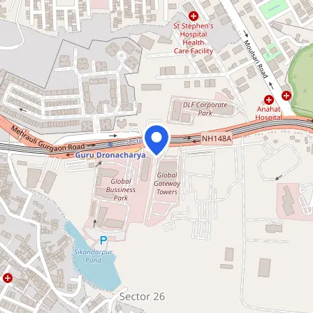 Map showing the location of IELTS Test Centre Gurugram in Gurugram