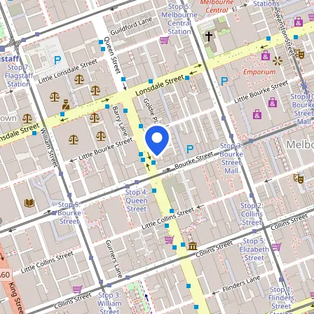 Map showing the location of IELTS Melbourne in Melbourne