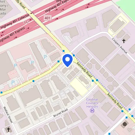 Map showing the location of Precise Solutions Mississauga in Mississauga