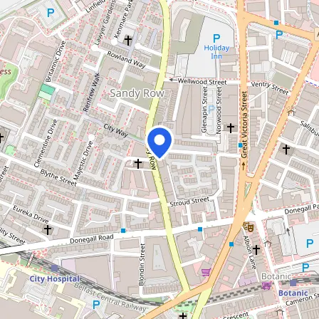 Map showing the location of Prometric Test Center in Belfast