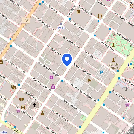 Map showing the location of Canada College IELTS Test Centre in Montreal