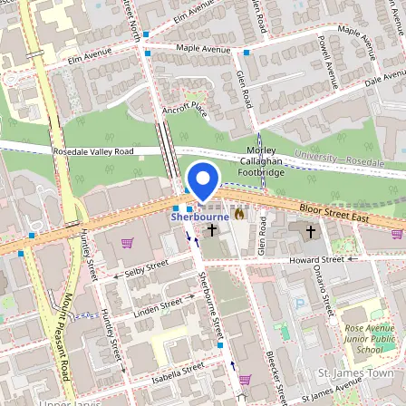 Map showing the location of Prometric Testing Centre in Toronto
