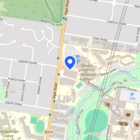 Map showing the location of Deakin IELTS Test Centre in Melbourne