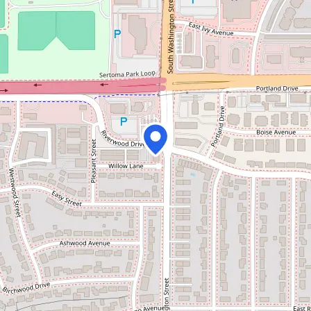 Map showing the location of Bismarck Ged Testing Center in Bismarck