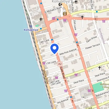 Map showing the location of IDP IELTS Test Center Colombo 03 in Colombo