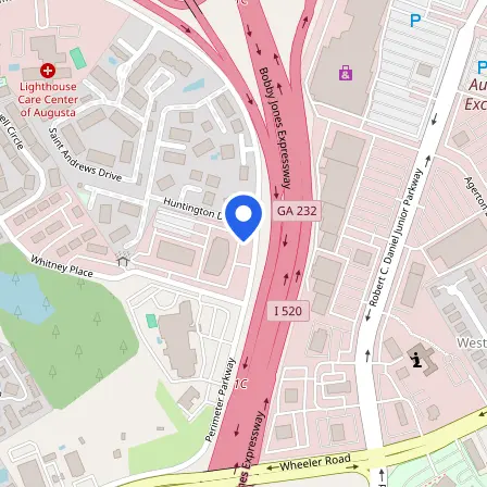 Map showing the location of Prometric Test Center in Augusta