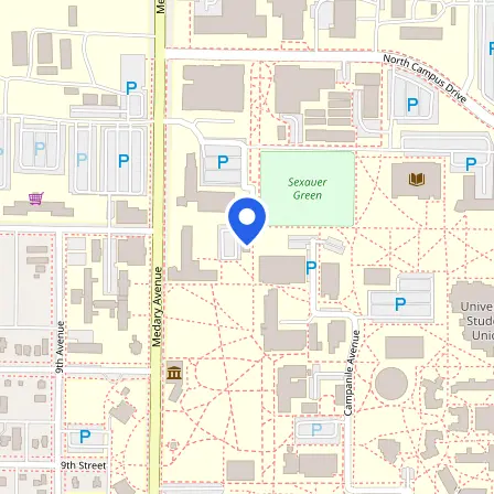 Map showing the location of SDSU Testing Center in Brookings