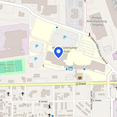 Map showing the location of Testing Center in Omaha
