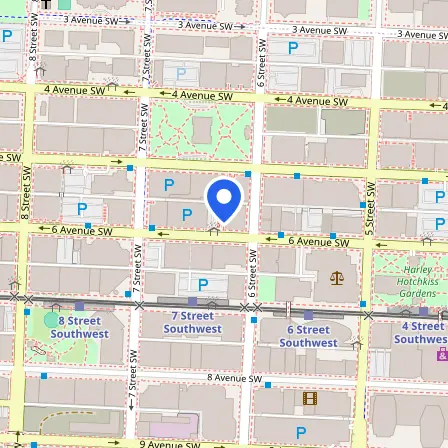 Map showing the location of IELTS Calgary - Global Village Test Centre in Calgary